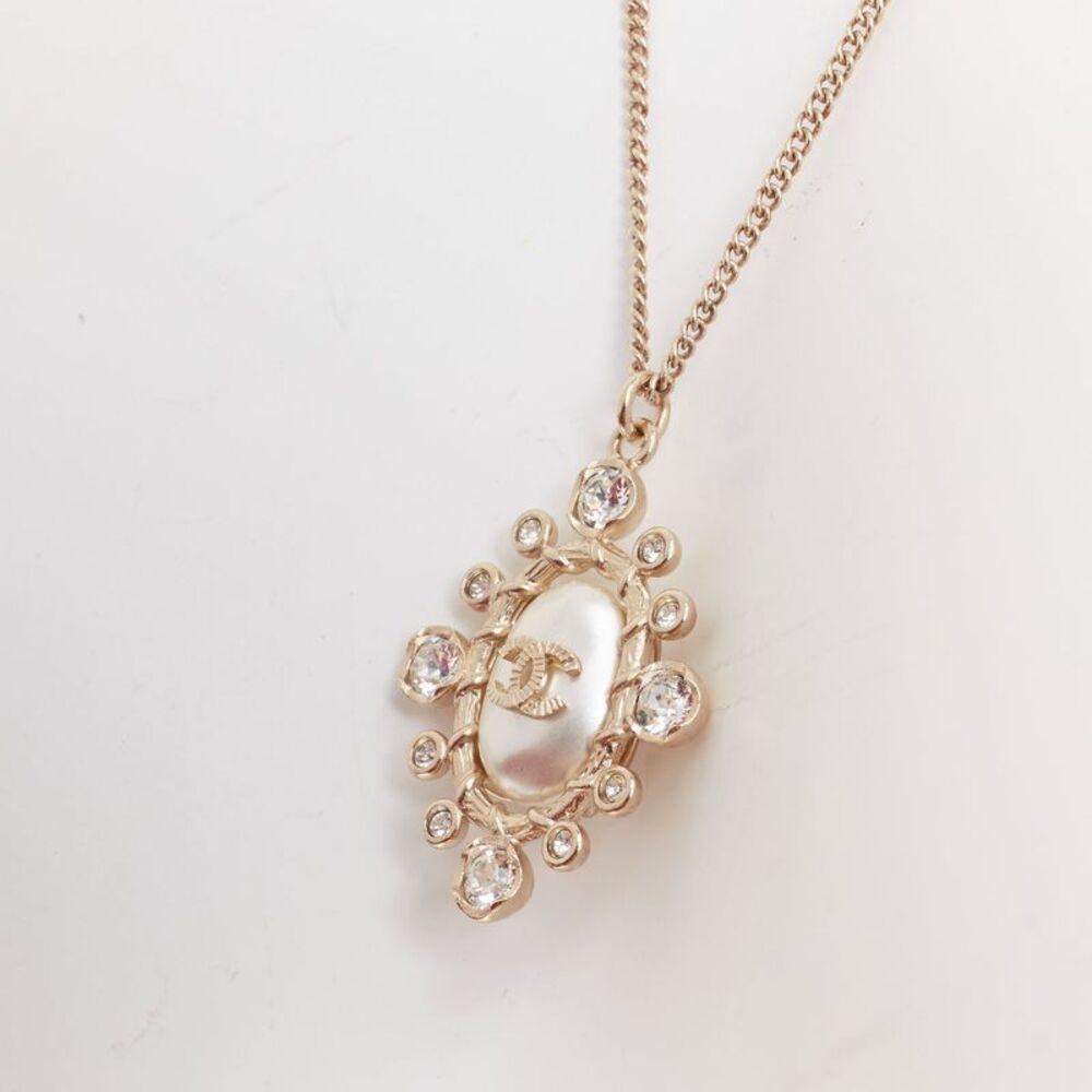 Chanel Crystal Pearl Gold Necklace